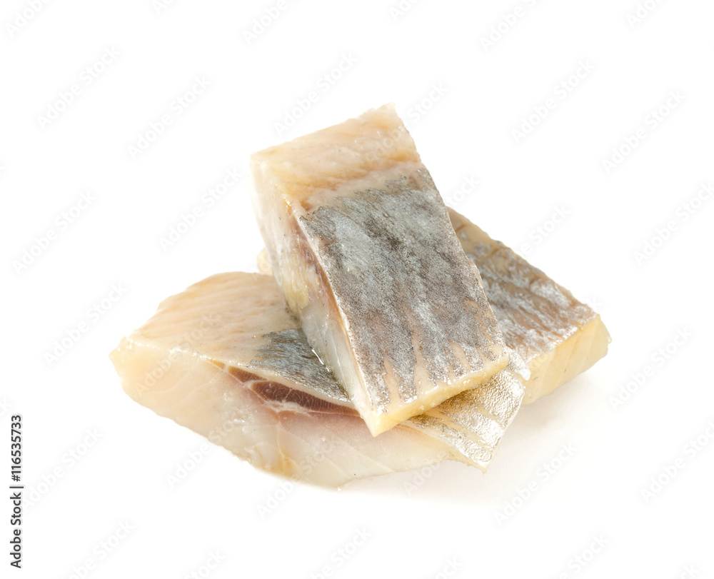 herring fillet isolated on white