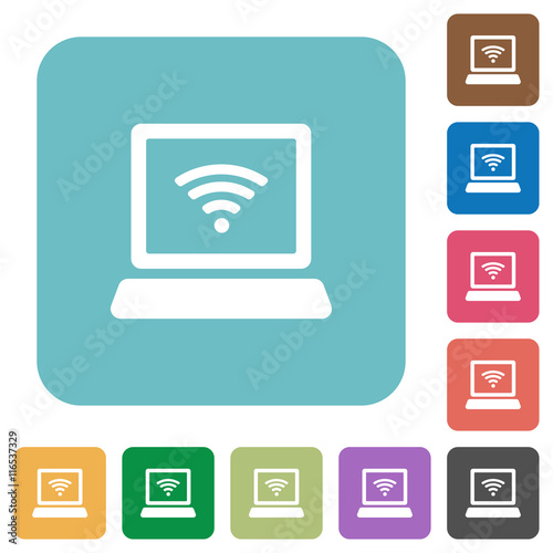 Flat computer with wireless icons