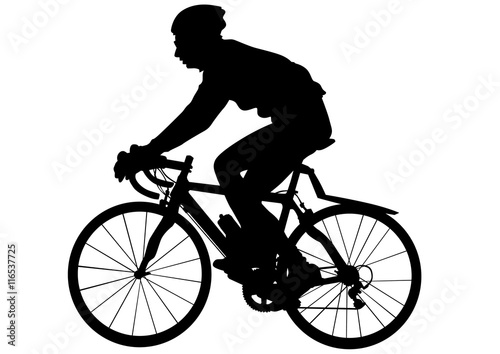 Fototapeta Naklejka Na Ścianę i Meble -  Sport man whit bike on white background