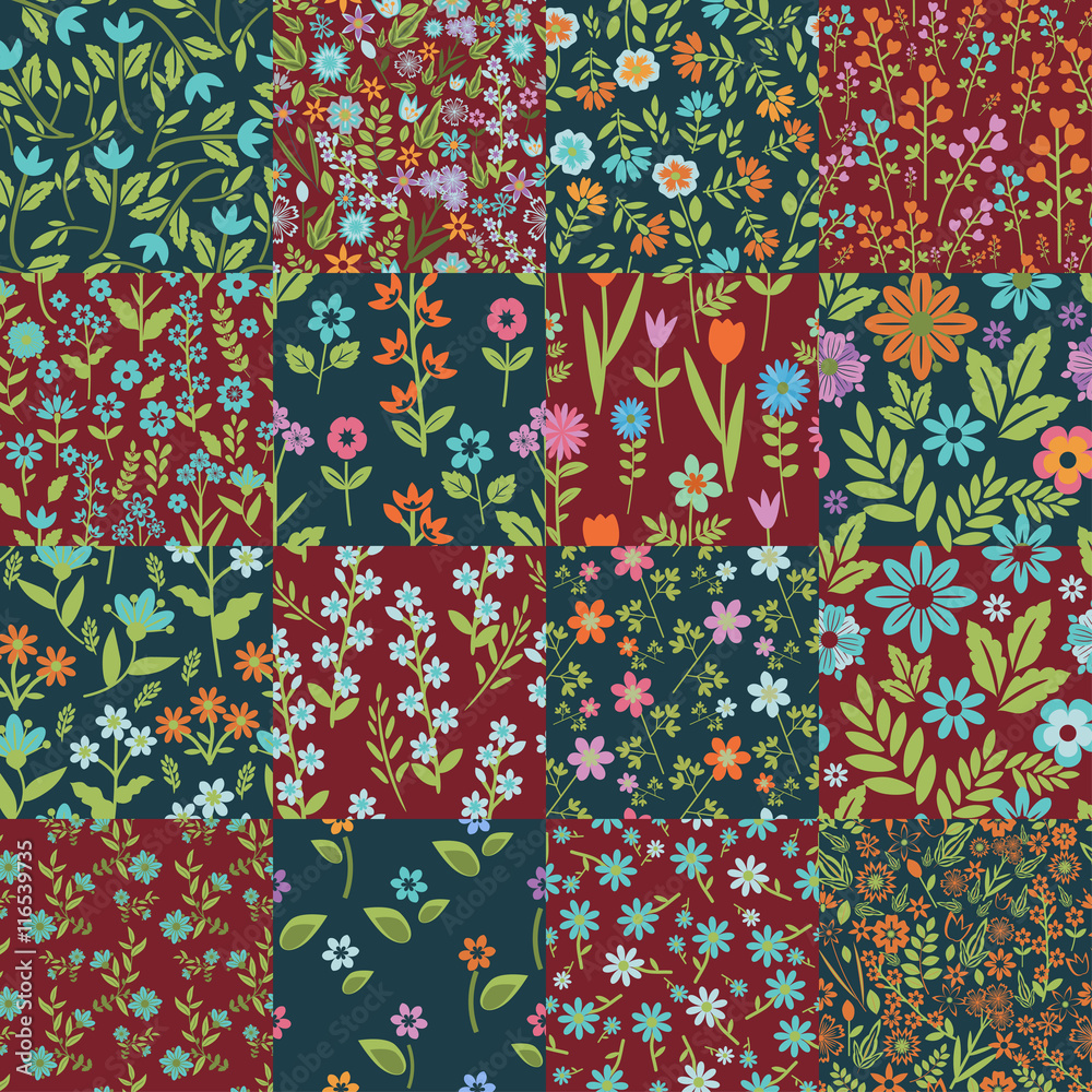 Seamless floral patterns Seamless floral patterns
