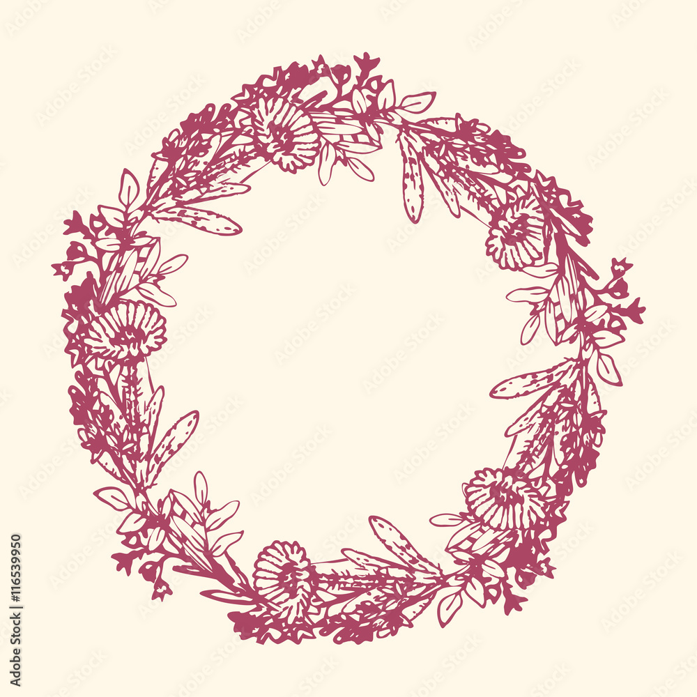 Decorative flowers wreath Decorative flowers wreath