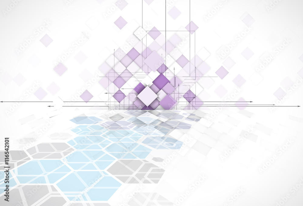 violet abstract square geometric background for web solution technology