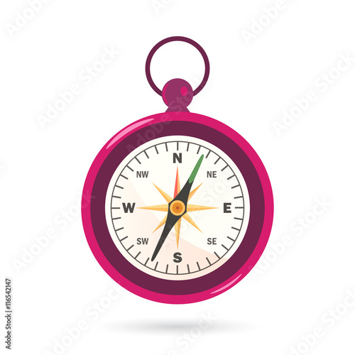 Travel compass isolated vector icon  illustration .