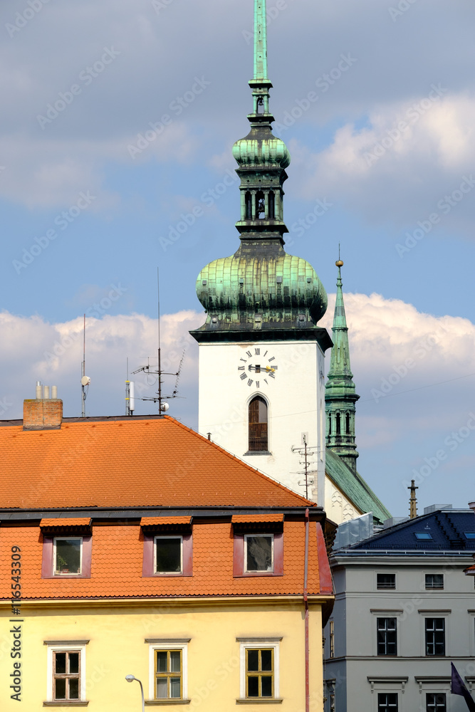 Tower in old city of Brno, Czech Republic