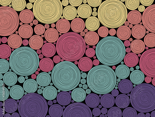 Hand drawn abstract circle pattern background