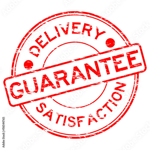 Grunge red delivery satisfaction and guarantee wording rubber st