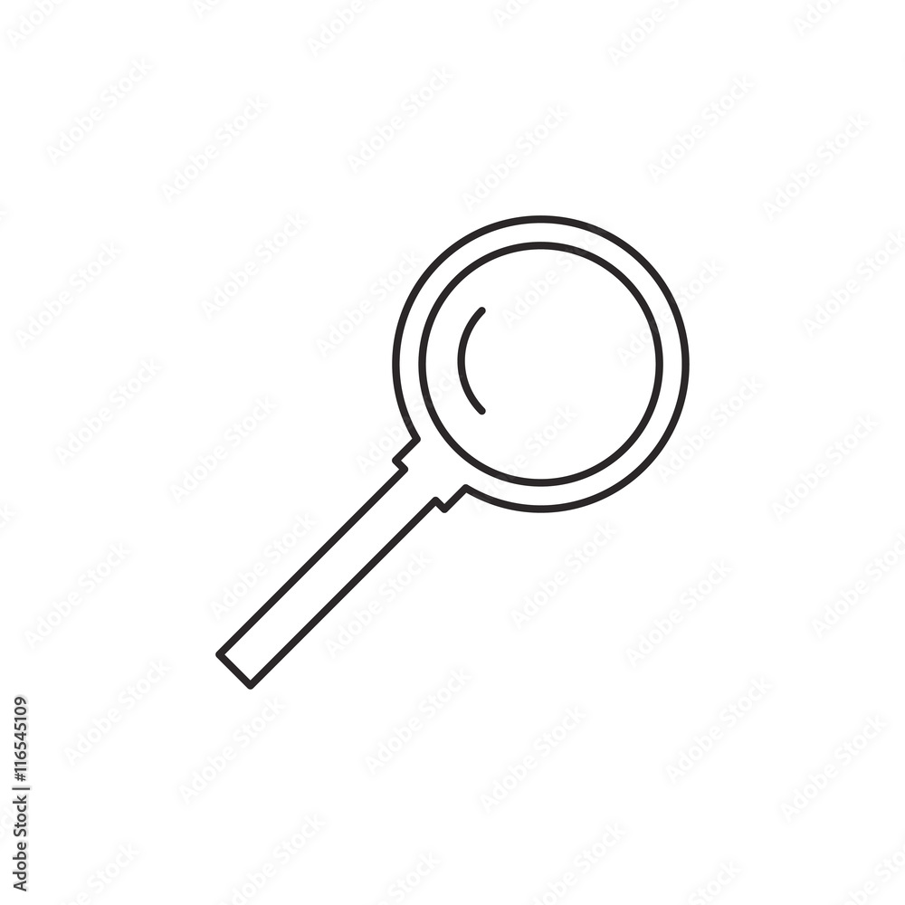 Outline loupe icon isolated on white background