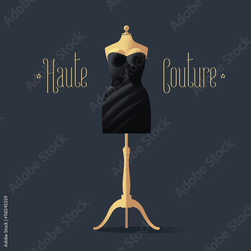 Photography Elegant vector black dress for dinner, cocktail