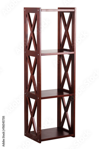 Brown wooden shelving