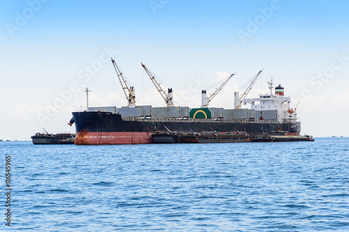 Large container ship in the sea