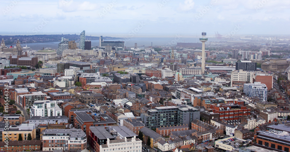 An Aerial View of Liverpool Looking Northwest
