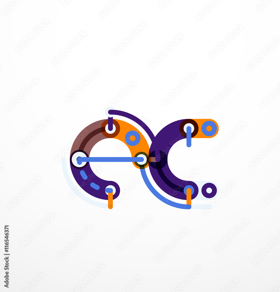 Colorful funny cartoon letter icon