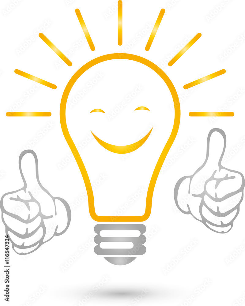 Lampe, Logo, Elektriker, Idee, Lachen Stock Vector | Adobe Stock