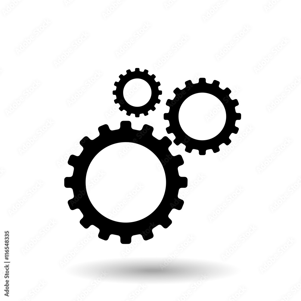 gears icon, vector illustration. Flat design style gears icon, vector illustration. Flat design style
