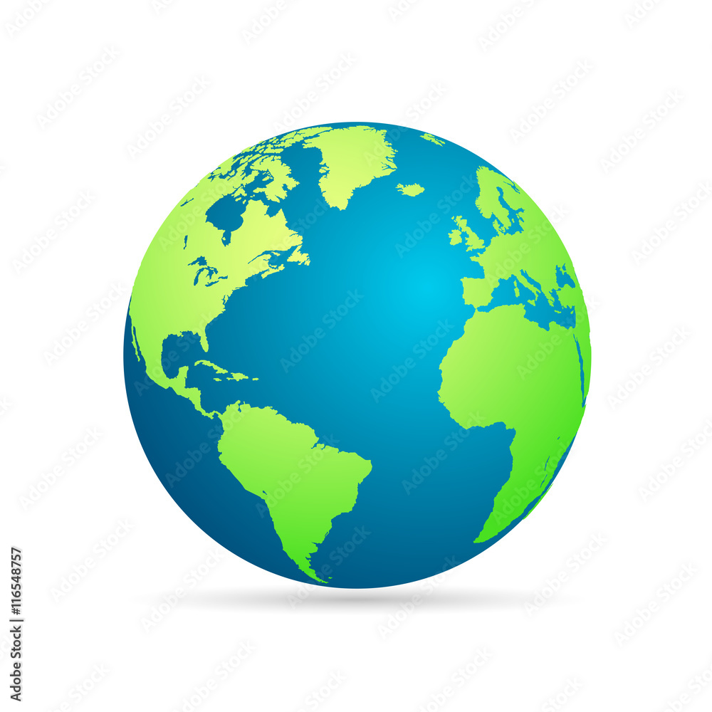 Illustration of a world globe isolated on a white background