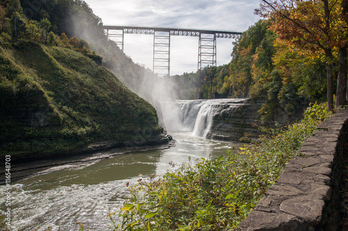 Bridge over a waterfall