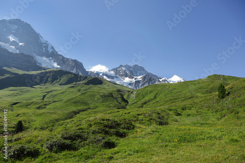 Jungfrau alps mountain in Jungfrau region of Switzerland