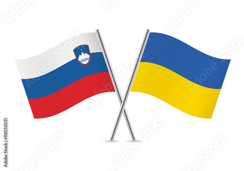 Slovenian and Ukrainian flags. Vector illustration. Free Download Slovenian and Ukrainian flags. Vector illustration. - GFXLoad