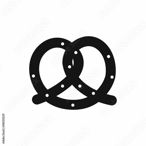 Pretzel icon in simple style isolated vector illustration