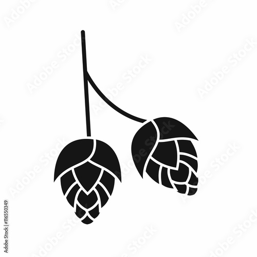 Branch of hops icon in simple style isolated vector illustration