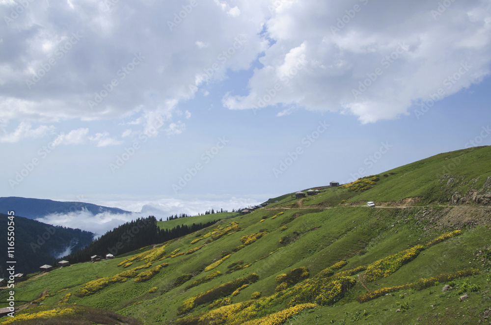 Fototapeta premium villaggio in montagna
