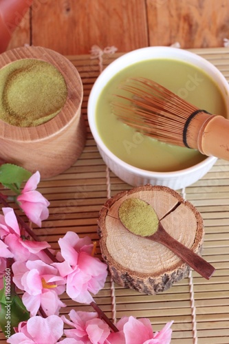Matcha green tea and powder ,Japanese tea.