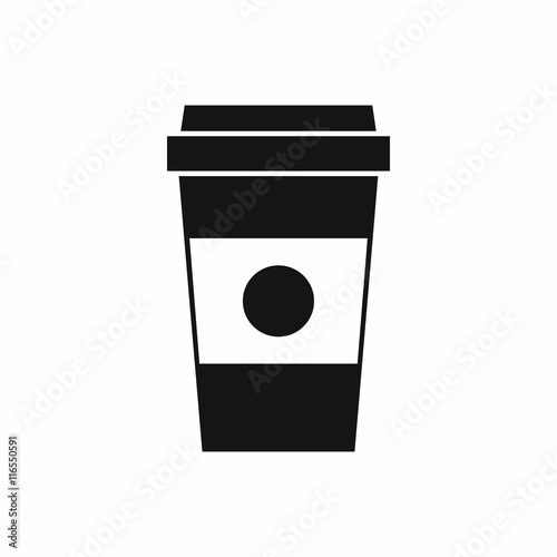 Paper cup of coffee icon in simple style isolated vector illustration