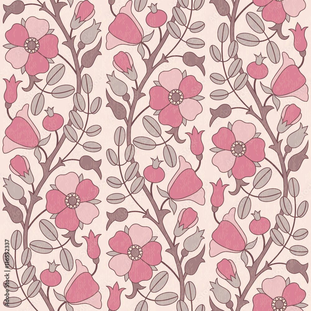 Retro floral fabric pattern