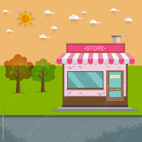 Vector illustration of store building