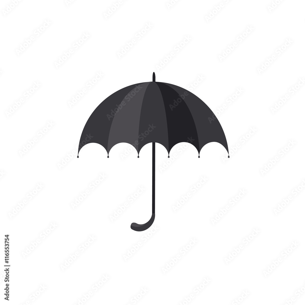 black classic umbrella icon flat simple vector illustration. black classic umbrella icon flat simple vector illustration.