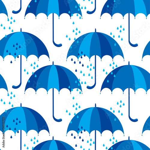 blue umbrella icon flat. cu...