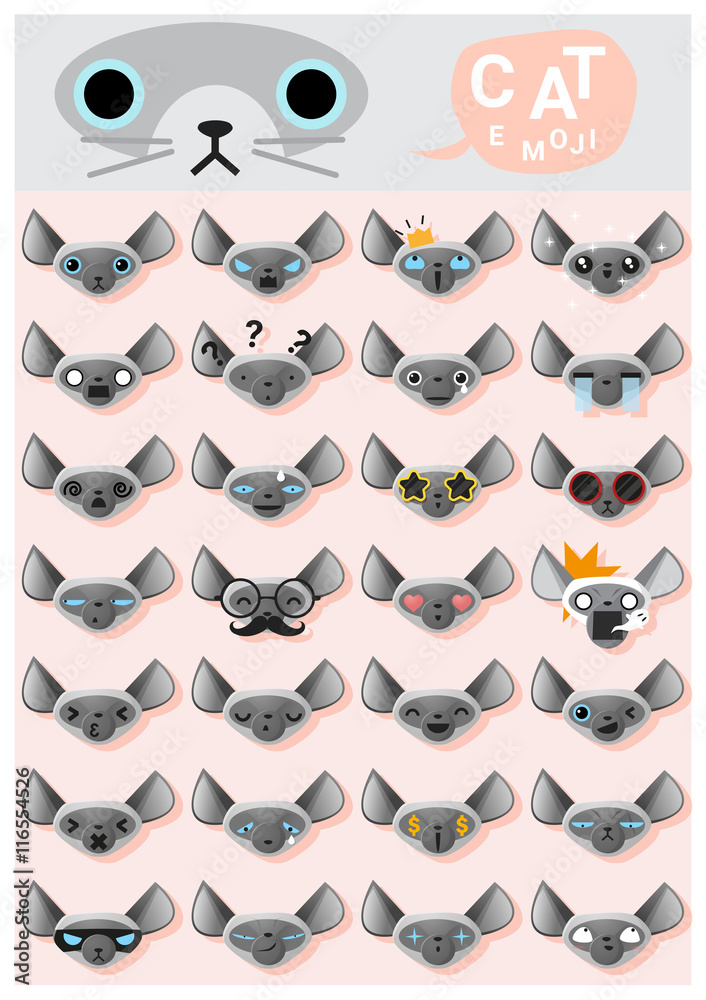 Cat emoji icons , vector , illustration Cat emoji icons , vector , illustration