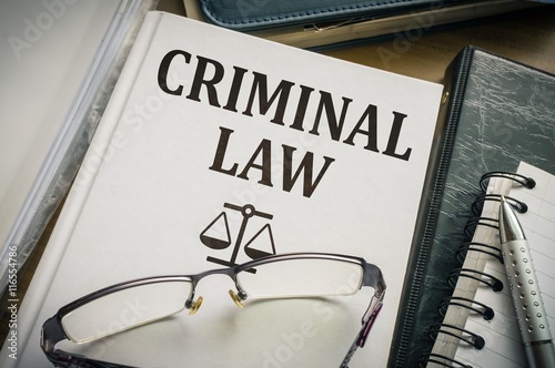 Canvas Print Criminal law book. Legislation and justice concept.