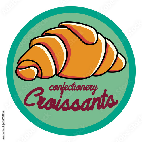 Color vintage confectionery emblem
