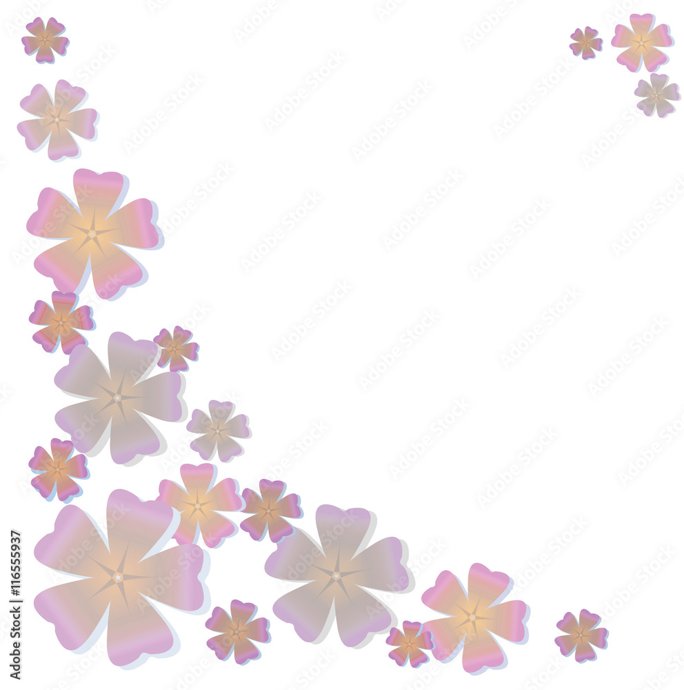 Greeting card template made of flowers.