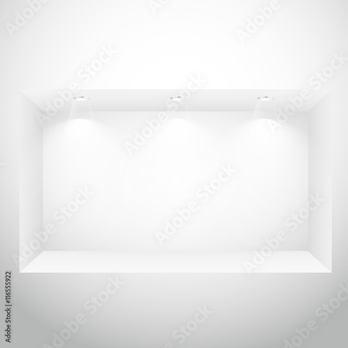 Wallpaper Mural empty display window with spot lights Torontodigital.ca