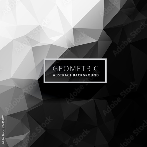 black and white low poly background