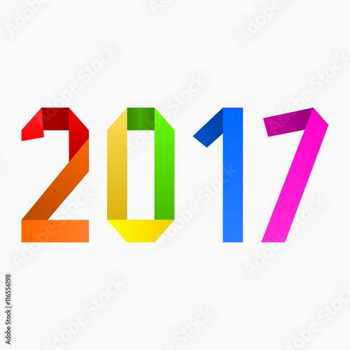 Free Download bonne année 2017 multicolore origami - GFXLoad