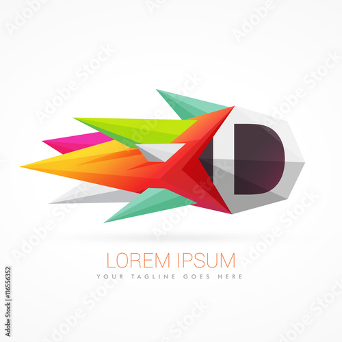 Free Download colorful abstract logo with letter D - GFXLoad