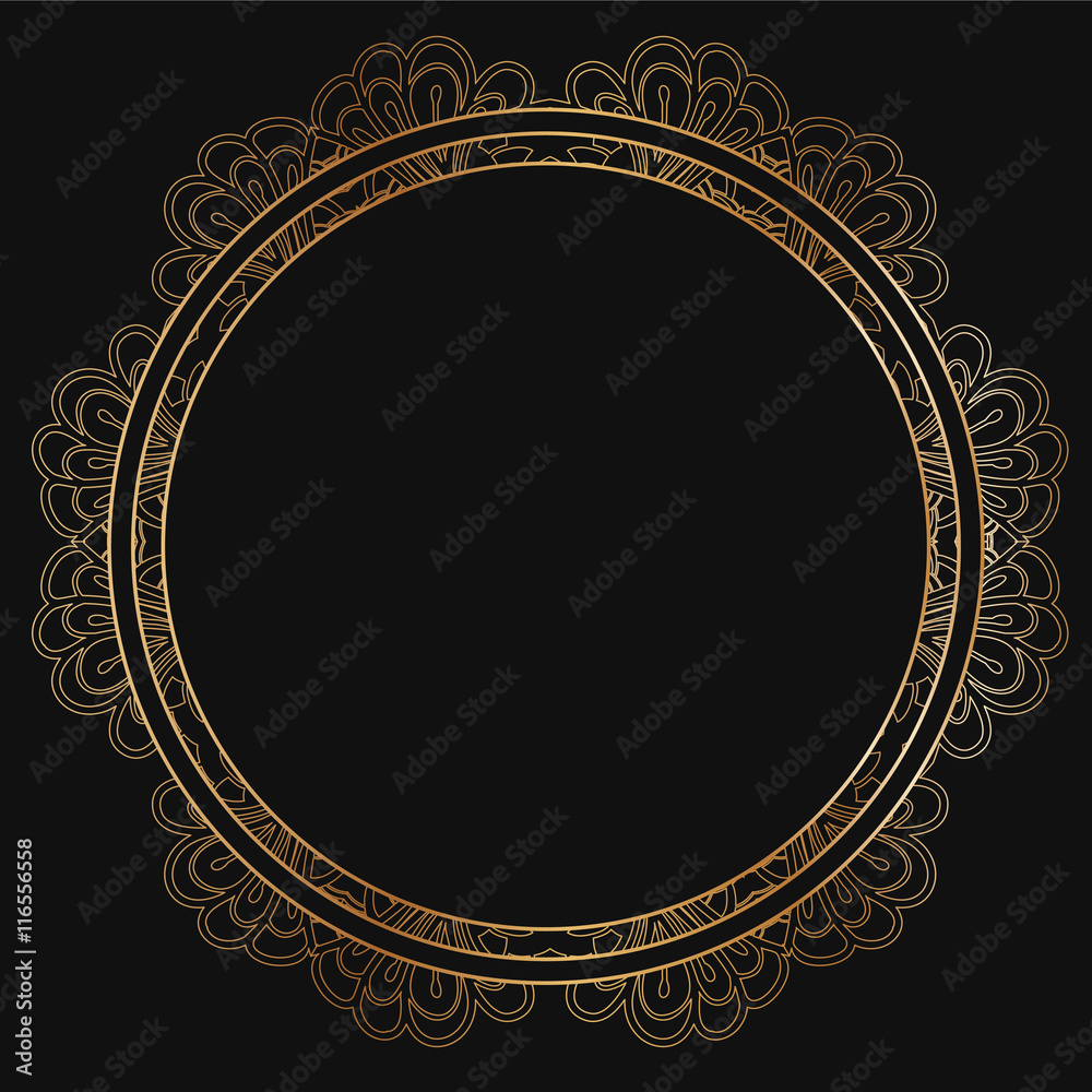 Vector gold floral frame silhouettes. Vector gold floral frame silhouettes.