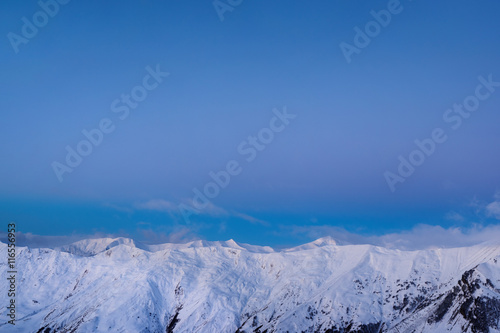 snowy mountain ridge winter morning © Аrtranq