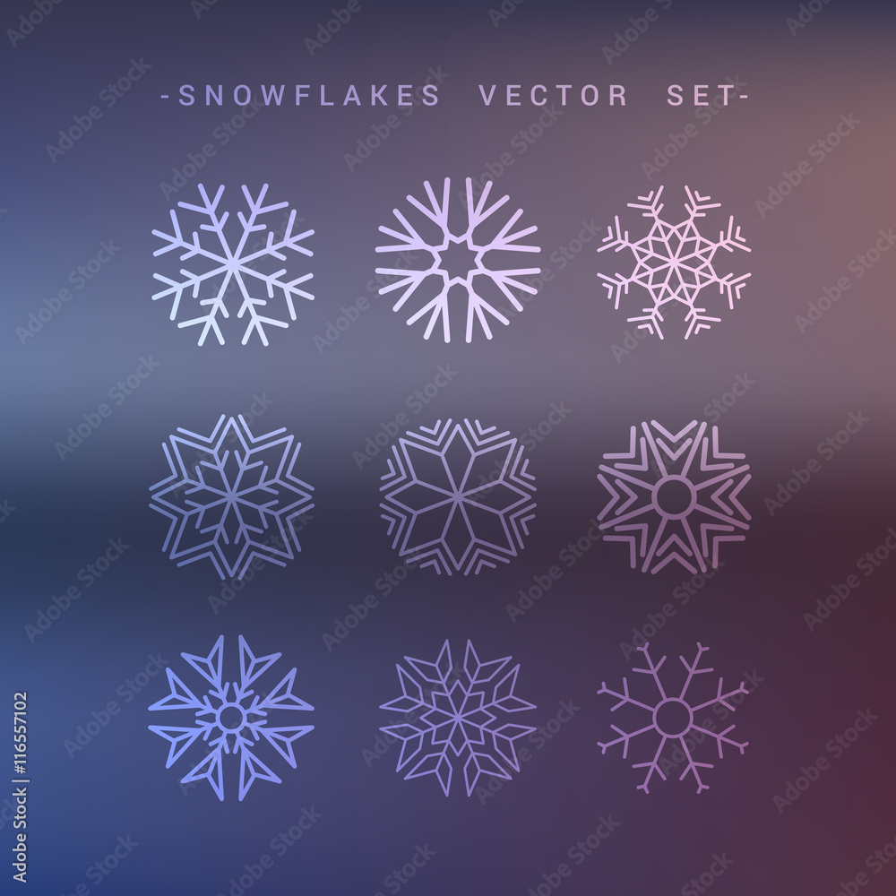 set of christmas snowflakes