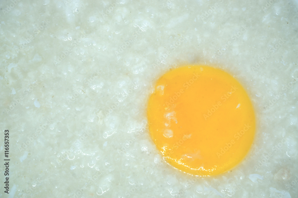 Rice porridge and yolk, no vegetable. Rice porridge and yolk, no vegetable.
