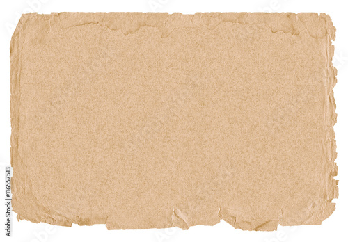 Vintage paper blank with torn edges. Old paper texture for design. 