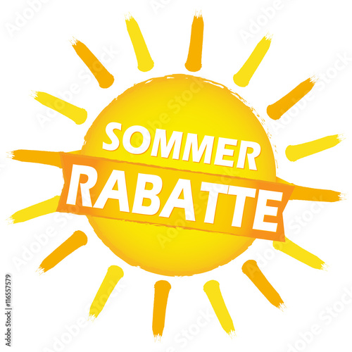 Sommer Rabatte Sonne mit Sonnenstrahlen
