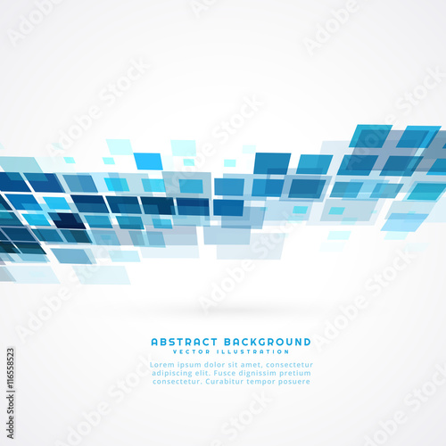 blue perspective square mosaic background