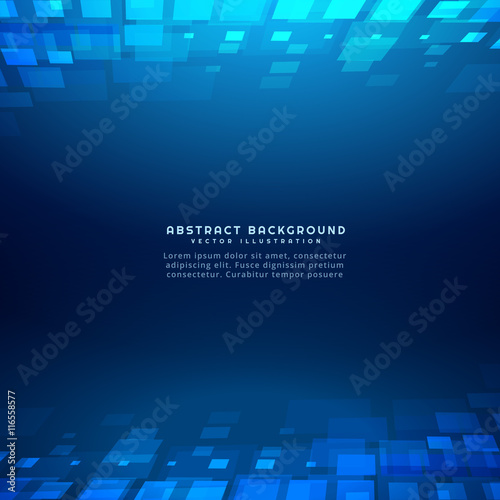 square shapes perspective blue background