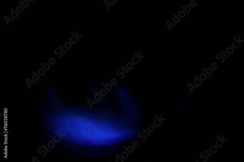 Abstract photography, black background with blue zone
