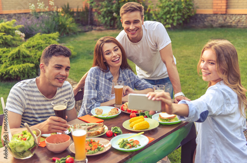 Young people resting outdoors