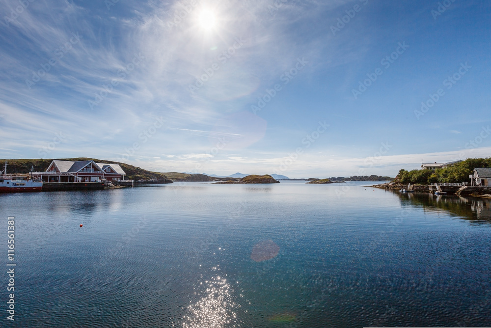 Beautiful view on nowegian fjords and seaside houses Beautiful view on nowegian fjords and seaside houses